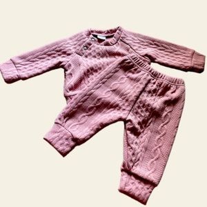 Pink Baby Sweater & Pant Set